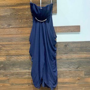 Strapless Chiffon Bridesmaid Dress with Swag Skirt